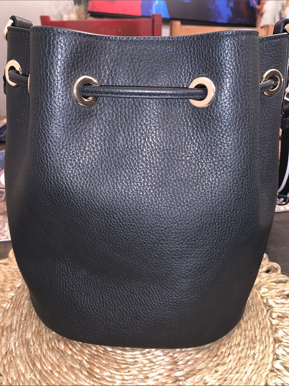 kate spade New York Rosie Black Pebbled Leather Bucket Bag w Coin pouch - Picture 6 of 9